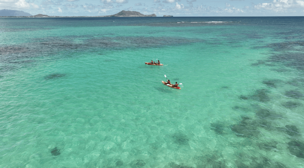 people kayaking in the ocean on Oahu